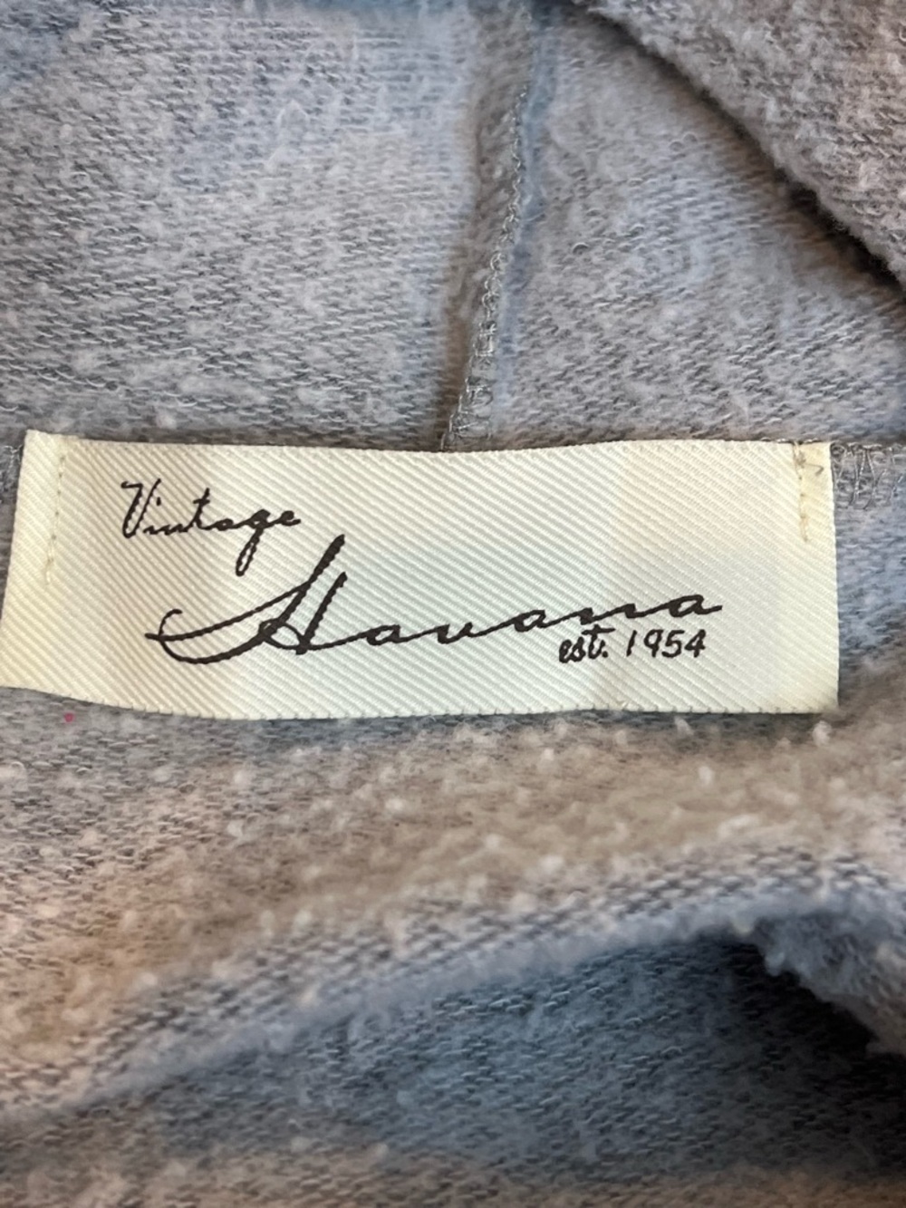 Vintage Havana Light Gray Hooded Sweatshirt/Hoodie - Picture 2 of 3